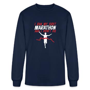 Marathon Runner - Men's Long Sleeve T-Shirt - navy - Front