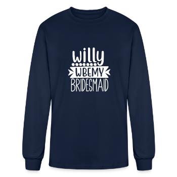 Will You Be My Bridesmaid - Men's Long Sleeve T-Shirt - navy - Front