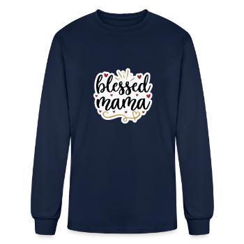 Bienheureuse Maman - T-shirt à manches longues Homme - marine - Devant