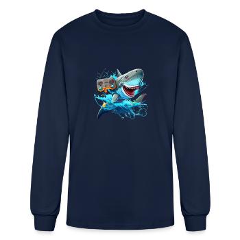 shark game ps 5 - Men's Long Sleeve T-Shirt - navy - Front