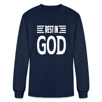Rest In God - Men's Long Sleeve T-Shirt - navy - Front