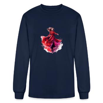 Matt Scarlet Witch In a Long gown - Men's Long Sleeve T-Shirt - navy - Front