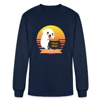 Halloween Cute Ghost Witching Hour Trick Or Treat - Men's Long Sleeve T-Shirt - navy - Front