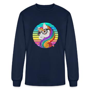 Funny Unicorn - Men's Long Sleeve T-Shirt - navy - Front
