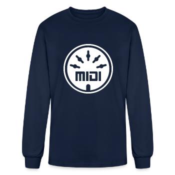 Electronic Music Producer Midi Cable - Men's Long Sleeve T-Shirt - navy - Front