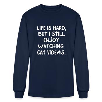 Cat Videos Are The Best - Men's Long Sleeve T-Shirt - navy - Front