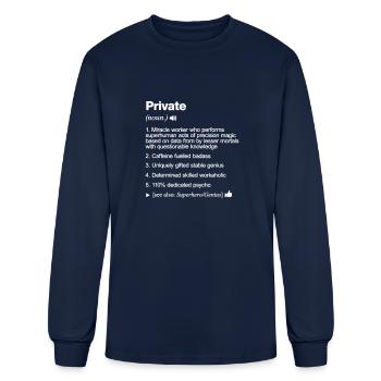 private job definition meaning funny - Men's Long Sleeve T-Shirt - navy - Front
