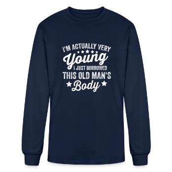 I m Actually Very Young - Men's Long Sleeve T-Shirt - navy - Front