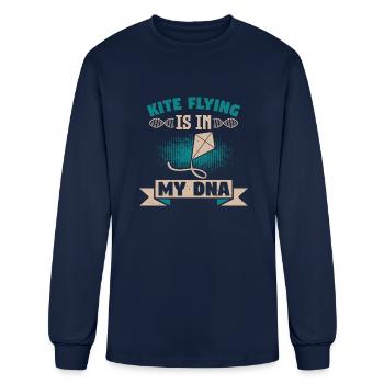 Kite Flying Is In My Dna - Men's Long Sleeve T-Shirt - navy - Front