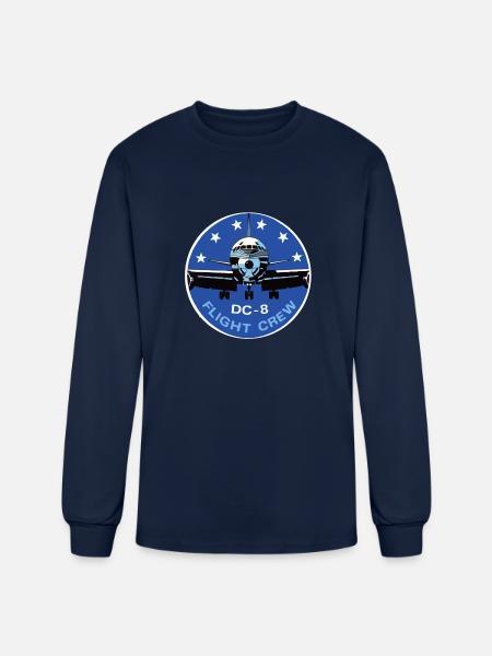 DC-8 Flight Crew Patch - Men's Long Sleeve T-Shirt - navy