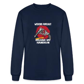 100 percent reload my handgun - Men's Long Sleeve T-Shirt - navy - Front