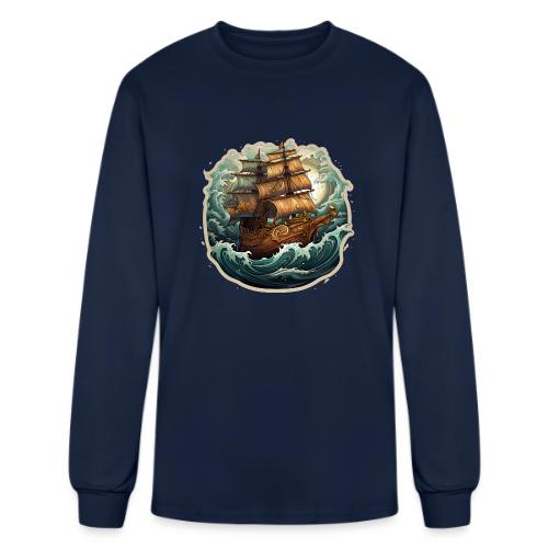 The journey of the Vikings on a stormy ocean - Men's Long Sleeve T-Shirt