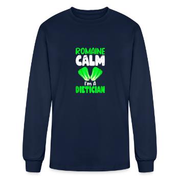 romaine calm i’m a dietician nutritionist food - Men's Long Sleeve T-Shirt - navy - Front
