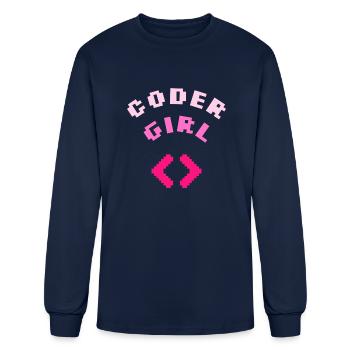 Coder Girl Programming - Men's Long Sleeve T-Shirt - navy - Front