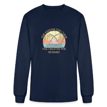 Steeper the Climb the Greater the Reward - Men's Long Sleeve T-Shirt - navy - Front