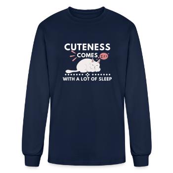 Cuteness Comes With A lot Of Sleep - Men's Long Sleeve T-Shirt - navy - Front