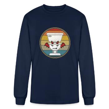 Devil Vintage Distressed - Men's Long Sleeve T-Shirt - navy - Front