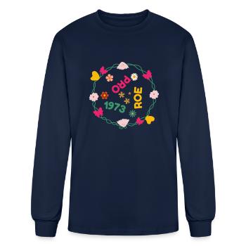 Pro Roe 1973 Floral look - Men's Long Sleeve T-Shirt - navy - Front
