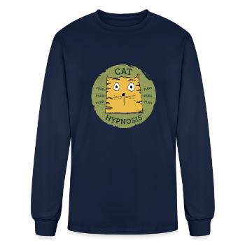 Cat Hypnosis Purr - Men's Long Sleeve T-Shirt - navy - Front
