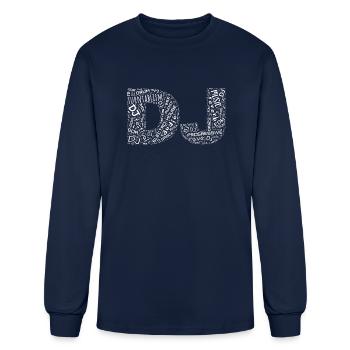 DJ Funny Electronic Dance Music DJing - Men's Long Sleeve T-Shirt - navy - Front