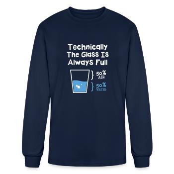50 percent full - Men's Long Sleeve T-Shirt - navy - Front