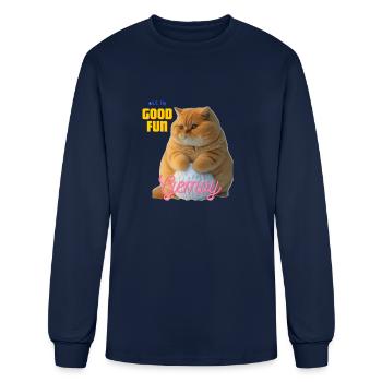 Cat Whispers of Serenity - Men's Long Sleeve T-Shirt - navy - Front