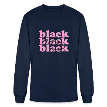 Black Black Black History Month - Men's Long Sleeve T-Shirt - navy - Front