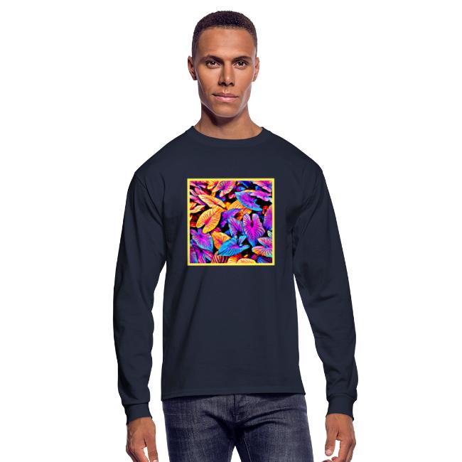 Captivating Neon Elegance Leaf Pattern