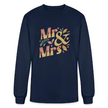 Mr and Mrs - Men's Long Sleeve T-Shirt - navy - Front