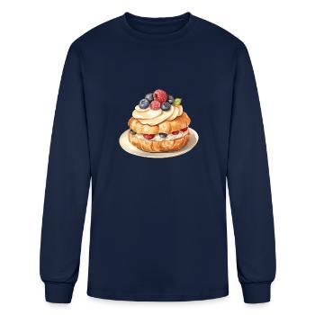 Vanilla Cream Puffs With Fresh Berries - Men's Long Sleeve T-Shirt - navy - Front