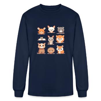 cute pets - Men's Long Sleeve T-Shirt - navy - Front