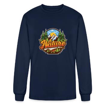 Nature in Action: Perfect for Exploration Lovers - Men's Long Sleeve T-Shirt - navy - Front