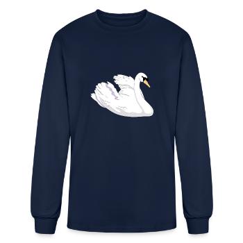 Swan - Men's Long Sleeve T-Shirt - navy - Front