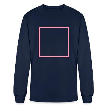 Square Outline - Men's Long Sleeve T-Shirt - navy - Front