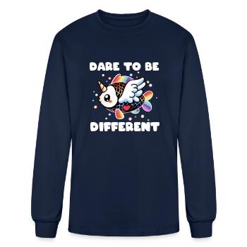 Fishycorn Dare To Be Different - Men's Long Sleeve T-Shirt - navy - Front