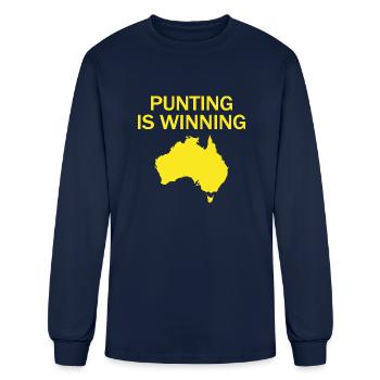 Great Punt Winning Design - Men's Long Sleeve T-Shirt - navy - Front
