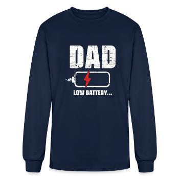 Dad Of Twins Funny Exhausted Fatherhood - Men's Long Sleeve T-Shirt - navy - Front