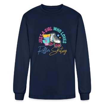 Roller Skating Roller Skater - Men's Long Sleeve T-Shirt - navy - Front