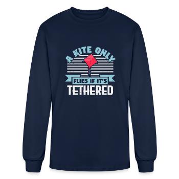Kite A Only Flies If It Is Tethered - Men's Long Sleeve T-Shirt - navy - Front