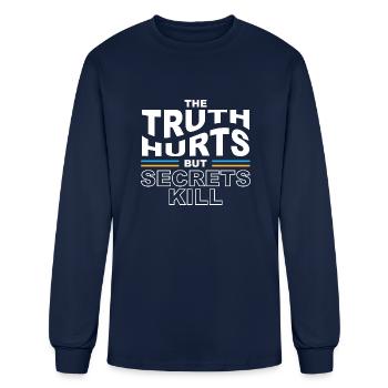 The Truth Is Hurt - Men's Long Sleeve T-Shirt - navy - Front