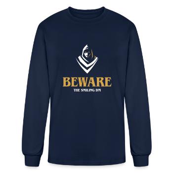 Beware the Smiling DM RPG - Men's Long Sleeve T-Shirt - navy - Front