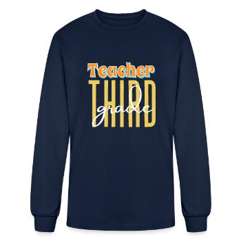 TEACHER THIRD GRADE - Men's Long Sleeve T-Shirt - navy - Front