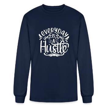 Everyday Is A Hustle - Men's Long Sleeve T-Shirt - navy - Front
