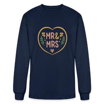 Mr and Mrs - Men's Long Sleeve T-Shirt - navy - Front
