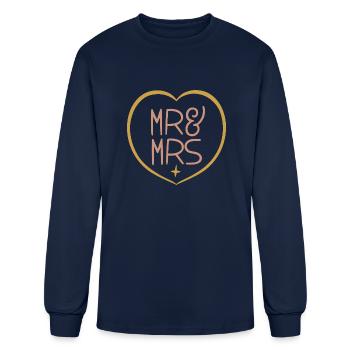 Mr and Mrs - Men's Long Sleeve T-Shirt - navy - Front
