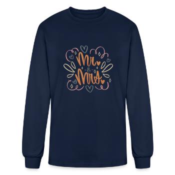 Mr and Mrs - Men's Long Sleeve T-Shirt - navy - Front