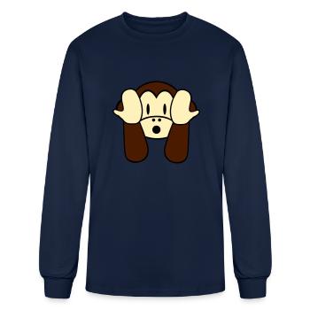 Hear No Evil (vector) - Men's Long Sleeve T-Shirt - navy - Front