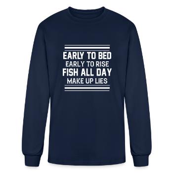 Se coucher tôt pour se lever - T-shirt à manches longues Homme - marine - Devant