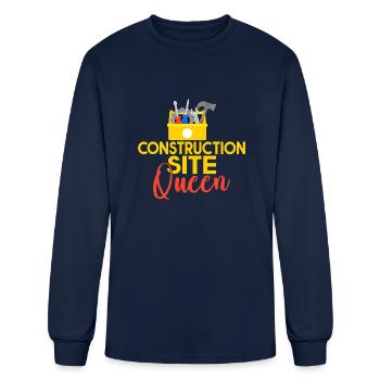 Construction Worker Construction Site Queen - Men's Long Sleeve T-Shirt - navy - Front