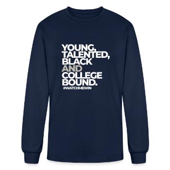 Young Talented Black And College Bound - Men's Long Sleeve T-Shirt - navy - Front